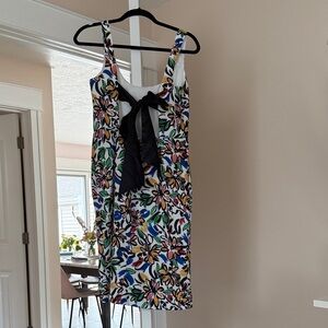 Aidan Mattox Multicolor Floral Backless Dress